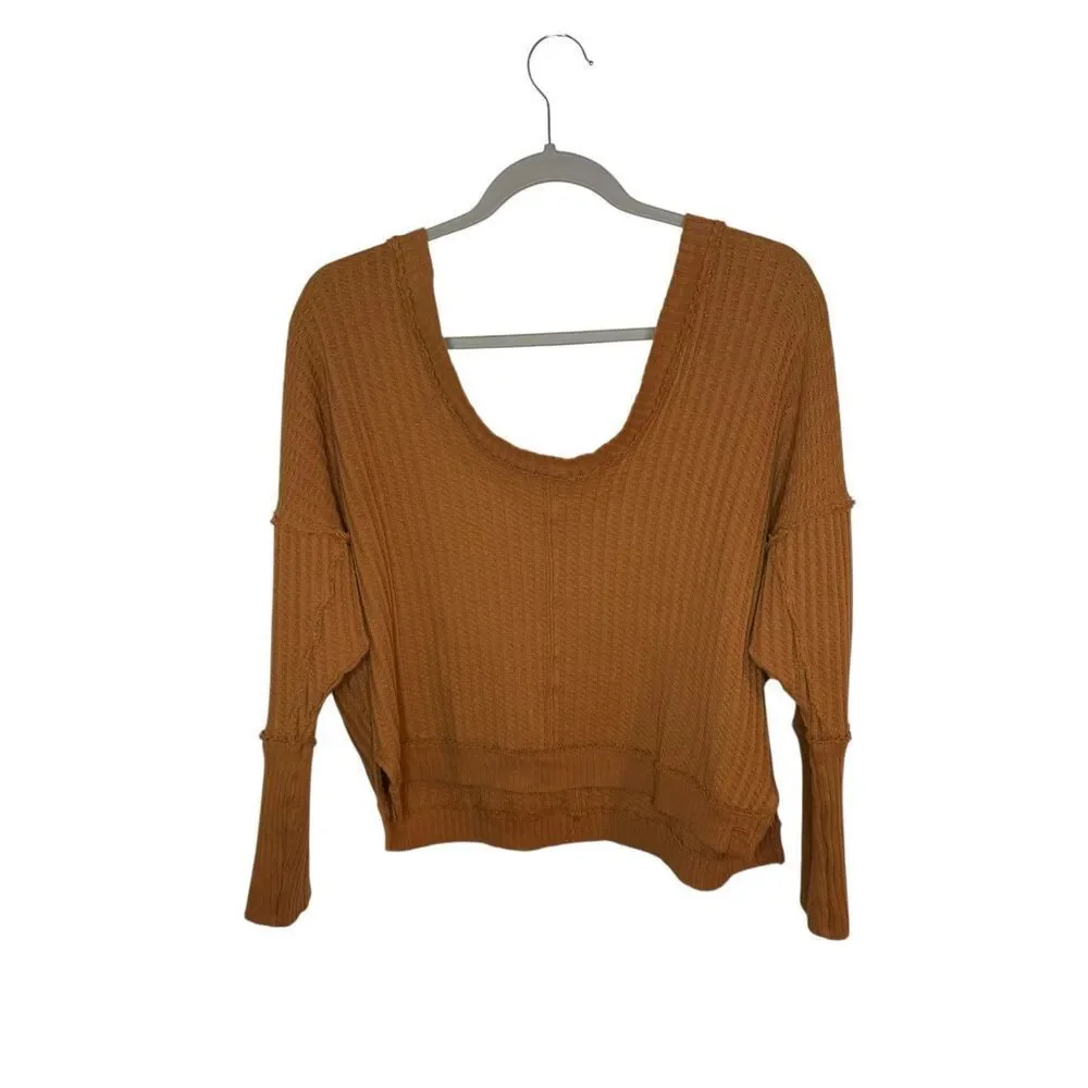 Free People‎ We The Free New Magic Cotton Drop-Shoulder Waffle Top Size XS